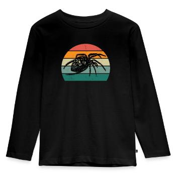 Spiders Spider web web arachnid legs 8 spider - Kids' Premium Longsleeve Shirt - black - Front - AI Model Kid Male (0cm)