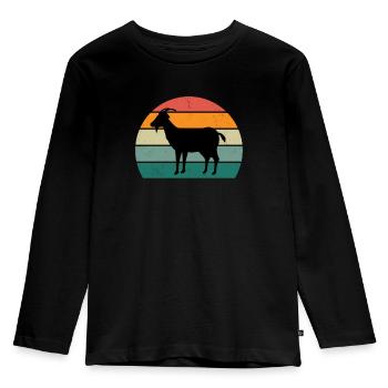 ziege zicklein meckern meckerziege ziegenbock - Kinder Premium Bio Langarmshirt - Schwarz - Vorne - AI Model Kid Male (0cm)