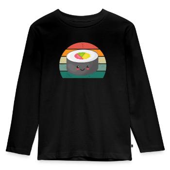 maki sushi essen roher fisch japan japanisch sushi - Kinder Premium Bio Langarmshirt - Schwarz - Vorne - AI Model Kid Male (0cm)