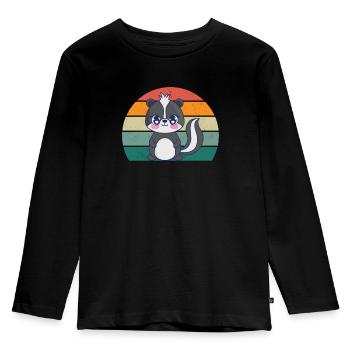 Skunks stink mammals defend skunk - Kids' Premium Longsleeve Shirt - black - Front - AI Model Kid Male (0cm)