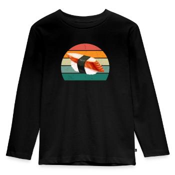 maki sushi essen roher fisch japan japanisch sushi - Kinder Premium Bio Langarmshirt - Schwarz - Vorne - AI Model Kid Male (0cm)