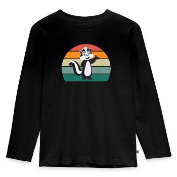 Skunks stink mammals defend skunk - Kids' Premium Longsleeve Shirt - black - Front - AI Model Kid Male (0cm)