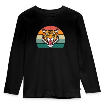 Amur tiger tiger cage big cat cat asia tiger - Kids' Premium Longsleeve Shirt - black - Front - AI Model Kid Male (0cm)