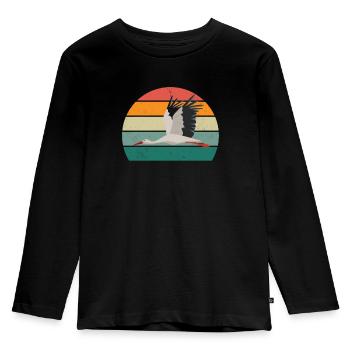 Störche Störchin Baby Kinder Kind Schnabel Storch - Kinder Premium Bio Langarmshirt - Schwarz - Vorne - AI Model Kid Male (0cm)