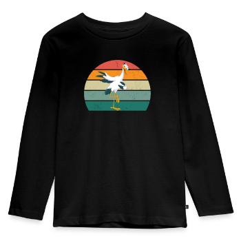 Störche Störchin Baby Kinder Kind Schnabel Storch - Kinder Premium Bio Langarmshirt - Schwarz - Vorne - AI Model Kid Male (0cm)