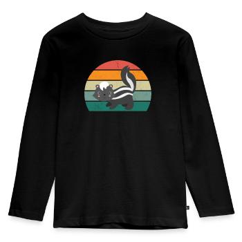 Skunks stink mammals defend skunk - Kids' Premium Longsleeve Shirt - black - Front - AI Model Kid Male (0cm)