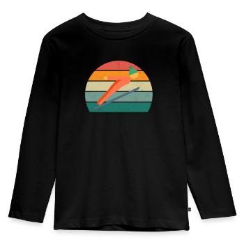Ski jumping hill Ski jumping Ski jumping - Kids' Premium Longsleeve Shirt - black - Front - AI Model Kid Male (0cm)