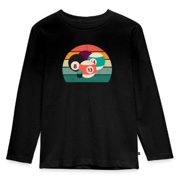 Billiard Queue Billiardtisch Kugel Tasche Snooker - Kinder Premium Bio Langarmshirt - Schwarz - Vorne - AI Model Kid Male (0cm)