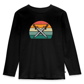 Sword Fighting Sword Blade Lance Sabre Dagger - Kids' Premium Longsleeve Shirt - black - Front - AI Model Kid Male (0cm)