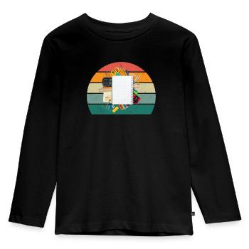 Schools, teachers teachers pupils, pupils class - Kids' Premium Longsleeve Shirt - black - Front - AI Model Kid Male (0cm)