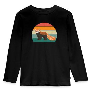 Rote Pandas Rot Panda Bambus Asien Roter Pandabär - Kinder Premium Bio Langarmshirt - Schwarz - Vorne - AI Model Kid Male (0cm)
