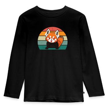 Rote Pandas Rot Panda Bambus Asien Roter Pandabär - Kinder Premium Bio Langarmshirt - Schwarz - Vorne - AI Model Kid Male (0cm)