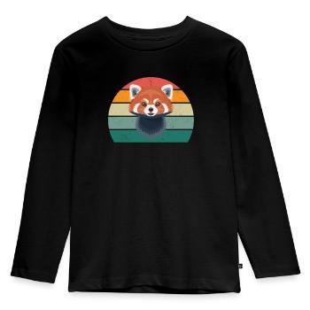 Rote Pandas Rot Panda Bambus Asien Roter Pandabär - Kinder Premium Bio Langarmshirt - Schwarz - Vorne - AI Model Kid Male (0cm)