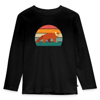 Rote Pandas Rot Panda Bambus Asien Roter Pandabär - Kinder Premium Bio Langarmshirt - Schwarz - Vorne - AI Model Kid Male (0cm)