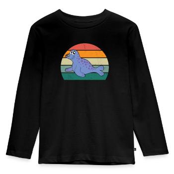 seals seal seals swimming eared seal seal - Kids' Premium Longsleeve Shirt - black - Front - AI Model Kid Male (0cm)