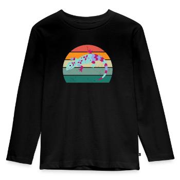 Lizard Lizards Cold-blooded scales Reptiles - Kids' Premium Longsleeve Shirt - black - Front - AI Model Kid Male (0cm)