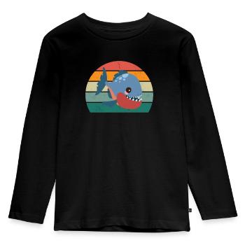Piranha dangerous fish fish predatory fish river - Kids' Premium Longsleeve Shirt - black - Front - AI Model Kid Male (0cm)