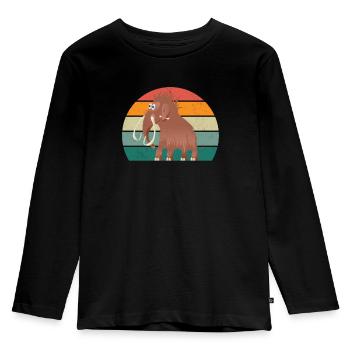Mammut Eiszeit Elefanten Fell Schnee Eis Steinzeit - Kinder Premium Bio Langarmshirt - Schwarz - Vorne - AI Model Kid Male (0cm)