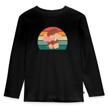 Mammoth Ice Age Elephants Fur Snow Ice Stone Age - Kids' Premium Longsleeve Shirt - black - Front - AI Model Kid Male (0cm)