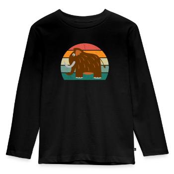 Mammoth Ice Age Elephants Fur Snow Ice Stone Age - Kids' Premium Longsleeve Shirt - black - Front - AI Model Kid Male (0cm)
