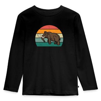 Mammoth Ice Age Elephants Fur Snow Ice Stone Age - Kids' Premium Longsleeve Shirt - black - Front - AI Model Kid Male (0cm)