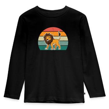 Lion Lioness Pride of Lions Mane Lion's Mane King Lion - Kids' Premium Longsleeve Shirt - black - Front - AI Model Kid Male (0cm)