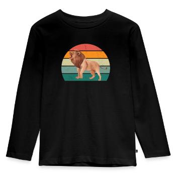 Lion Lioness Pride of Lions Mane Lion's Mane King Lion - Kids' Premium Longsleeve Shirt - black - Front - AI Model Kid Male (0cm)