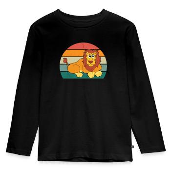 Lion Lioness Pride of Lions Mane Lion's Mane King Lion - Kids' Premium Longsleeve Shirt - black - Front - AI Model Kid Male (0cm)