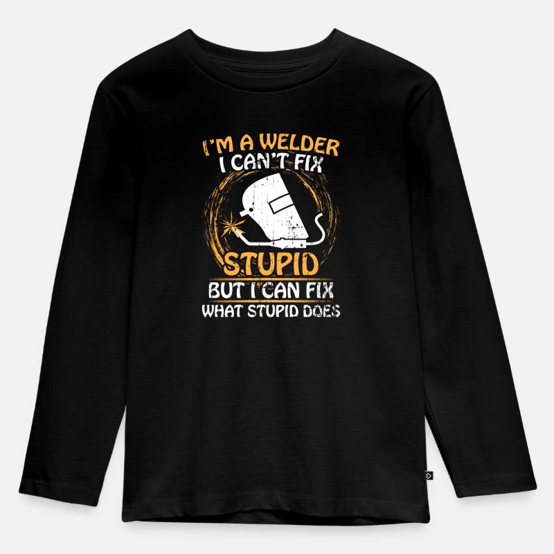Schweißer - Kinder Premium Bio Langarmshirt - Schwarz