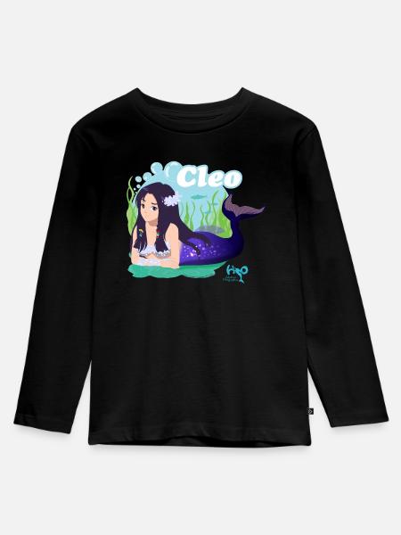 H2O Abenteuer Meerjungfrau Cleo - Kinder Premium Bio Langarmshirt - Schwarz