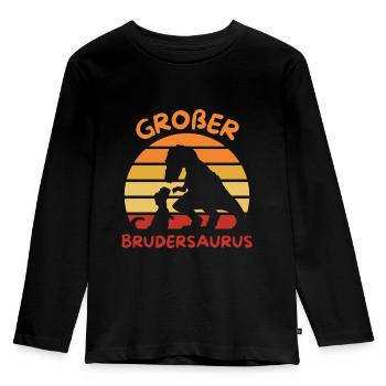 großer Brudersaurus Dino großer Bruder - Kinder Premium Bio Langarmshirt - Schwarz - Vorne - AI Model Kid Male (0cm)