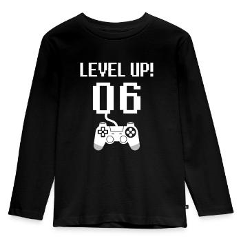6ème anniversaire niveau supérieur - T-shirt manches longues Premium Enfant - noir - Devant - AI Model Kid Male (0cm)