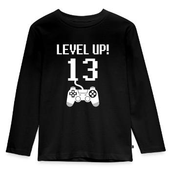 13e anniversaire niveau supérieur - T-shirt manches longues Premium Enfant - noir - Devant - AI Model Kid Male (0cm)