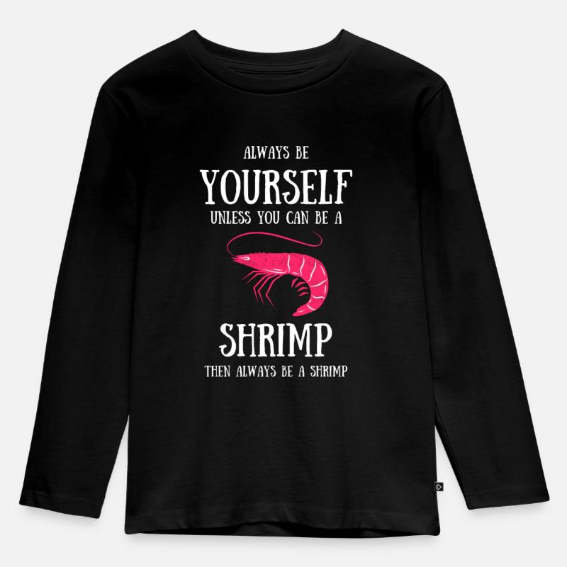 Garnelen Shrimp aquarium languste geschenk krabbe - Kinder Premium Bio Langarmshirt - Schwarz