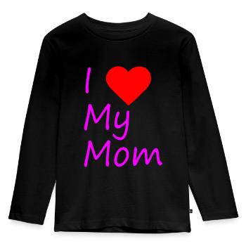 I love my mom - Kinder Premium Bio Langarmshirt - Schwarz - Vorne - AI Model Kid Male (0cm)