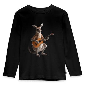 kangourou guitare - T-shirt manches longues Premium Enfant - noir - Devant - AI Model Kid Male (0cm)