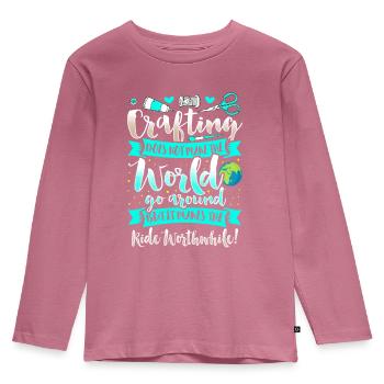 Crafting - Crafting Arts Education Crafting Hobbies - Kids' Premium Longsleeve Shirt - mauve - Front - AI Model Kid Female (0cm)