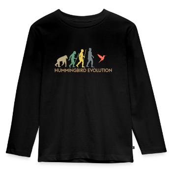 Hummingbirds fast wings flapping hummingbird - Kids' Premium Longsleeve Shirt - black - Front - AI Model Kid Male (0cm)