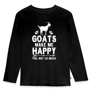 goats kid goat goat goat - Kids' Premium Longsleeve Shirt - black - Front - AI Model Kid Male (0cm)