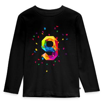 Birthday birthday 9 nine - Kids' Premium Longsleeve Shirt - black - Front - AI Model Kid Male (0cm)