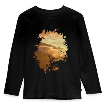 Wellen - Kinder Premium Bio Langarmshirt - Schwarz - Vorne - AI Model Kid Male (0cm)
