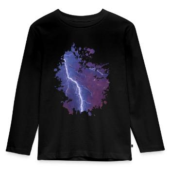 Blitz - Kinder Premium Bio Langarmshirt - Schwarz - Vorne - AI Model Kid Male (0cm)