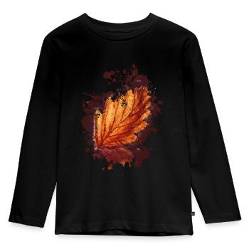 Blatt - Kinder Premium Bio Langarmshirt - Schwarz - Vorne - AI Model Kid Male (0cm)