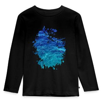 Wasser - Kinder Premium Bio Langarmshirt - Schwarz - Vorne - AI Model Kid Male (0cm)