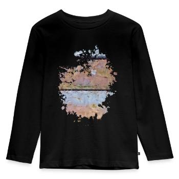 Holz - Kinder Premium Bio Langarmshirt - Schwarz - Vorne - AI Model Kid Male (0cm)