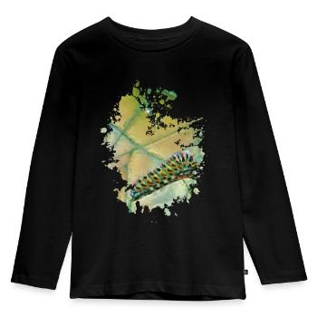 Raupe - Kinder Premium Bio Langarmshirt - Schwarz - Vorne - AI Model Kid Male (0cm)