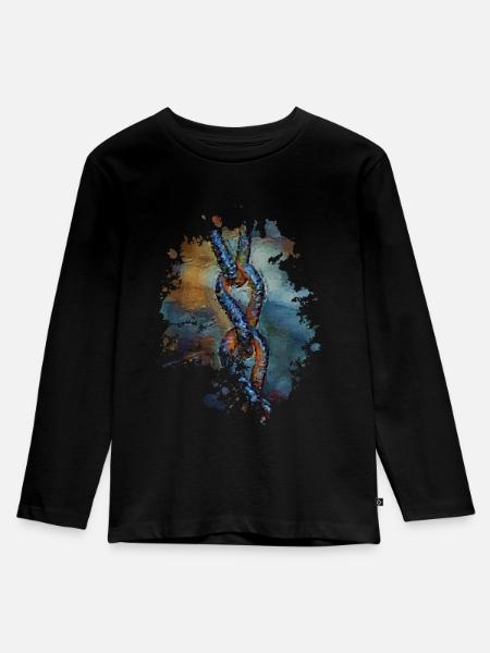 Kette - Kinder Premium Bio Langarmshirt - Schwarz