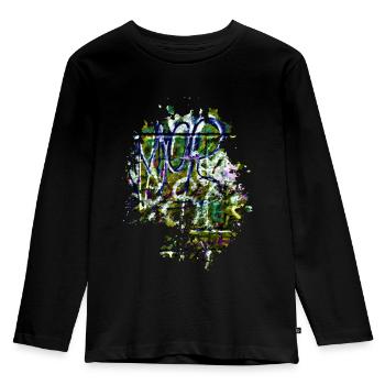 Graffiti - Kinder Premium Bio Langarmshirt - Schwarz - Vorne - AI Model Kid Male (0cm)