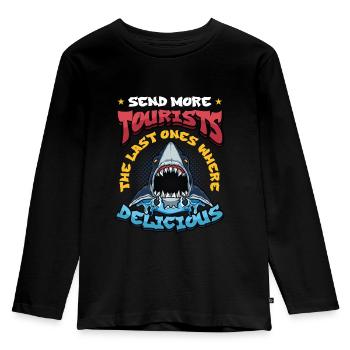 Send more tourists - Kids' Premium Longsleeve Shirt - black - Front - AI Model Kid Male (0cm)