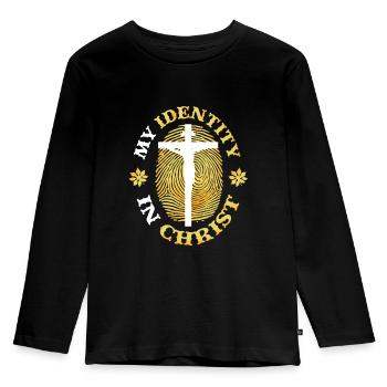 Mon identité en Christ, le christianisme - T-shirt manches longues Premium Enfant - noir - Devant - AI Model Kid Male (0cm)